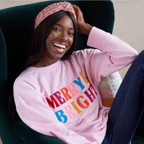 Shiraleah Merry & Bright Graphic Sweatshirt M - Picture 1 of 6